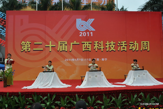 我校茶艺班学生在第二十届广西科技活动周上表演